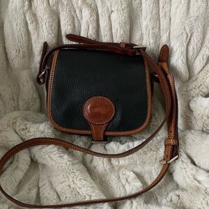 Dooney & Bourke All Weather Small Crossbody Saddle Bag Black/British Tan